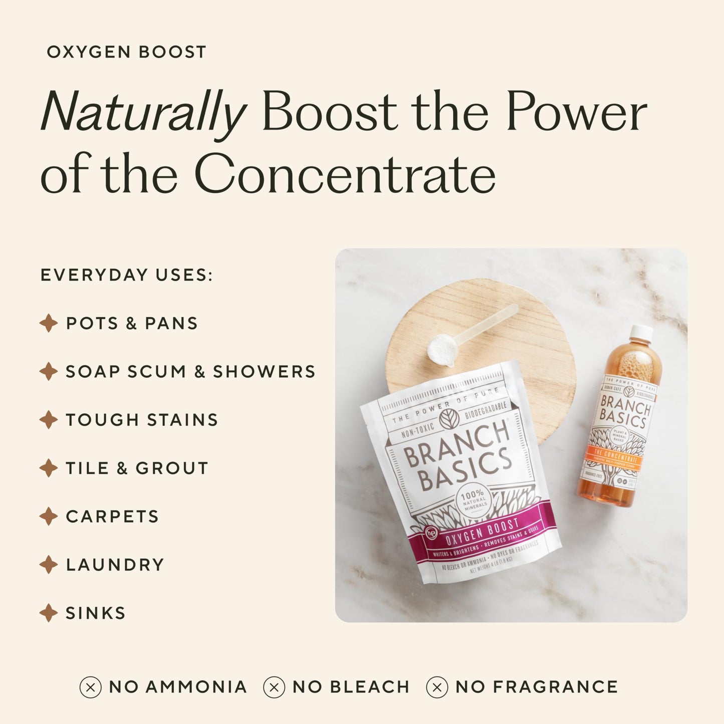 Branch Basics Premium Starter Kit: All Purpose, Glass, and Bathroom Cleaner plus our Foaming Wash, and Laundry Bottle