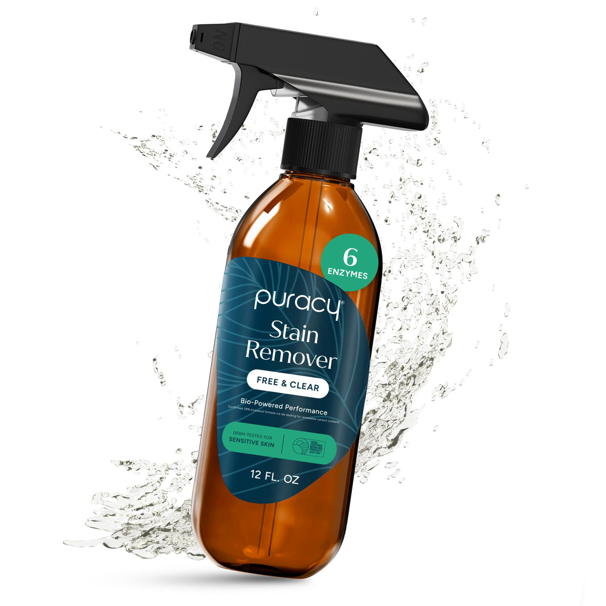 Puracy Stain Remover, Travel and Laundry Stain Cleaner for Clothes, Baby Essentials, Kids Stains, Oil and Fabric Spot Cleaner (Stain Remover Spray, 12 fl oz)
