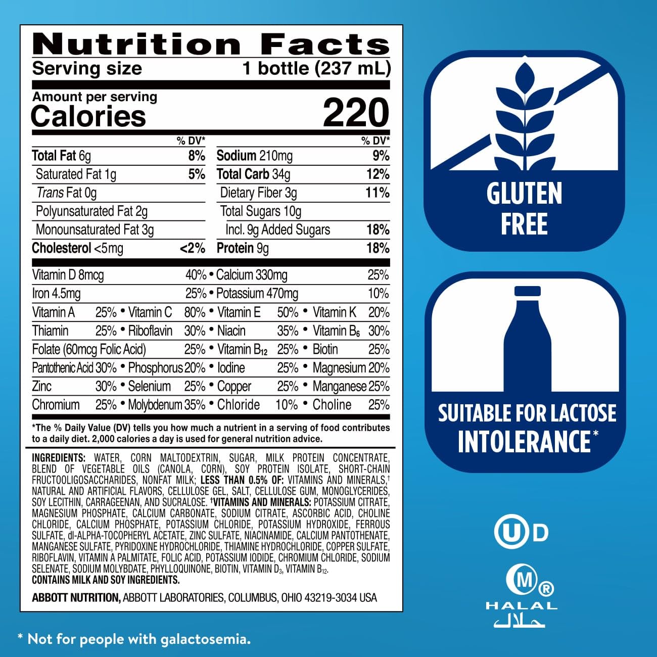 Ensure Original Vanilla Nutrition Shake with Fiber, 8 fl oz - 24 Pack