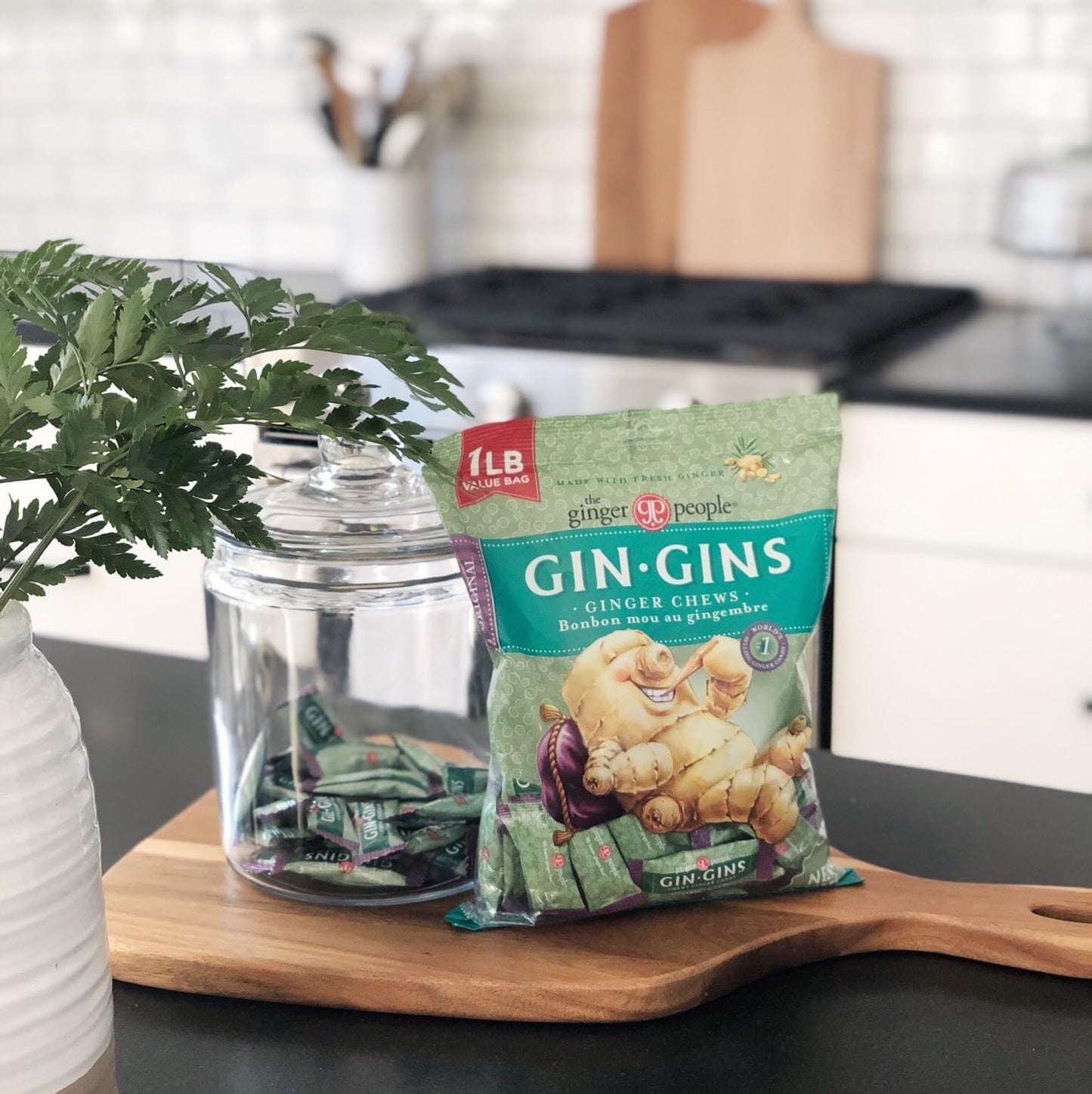 GIN GINS Original Ginger Chews Large 1 lb Bag