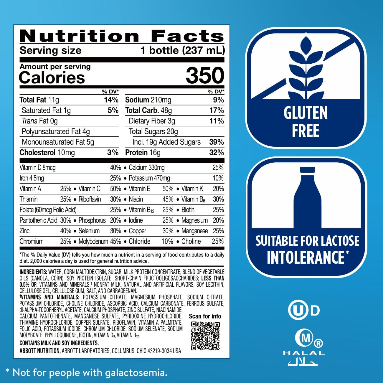 Ensure Plus Vanilla Nutrition Shake With Fiber , 8 fl oz - 24 Pack