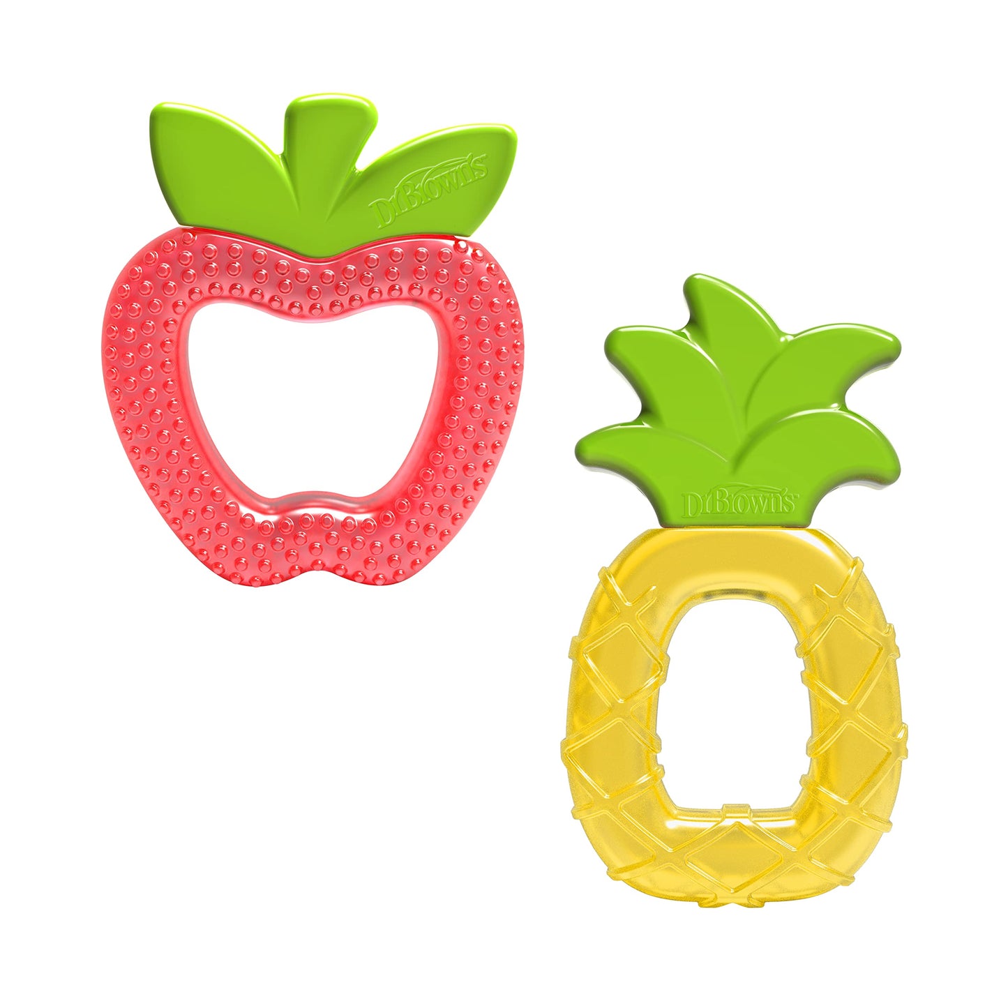 Dr. Brown's AquaCool Water-Filled Baby Teether, Cools & Massages Sore Gums, BPA Free, 2 Pack, 3m+
