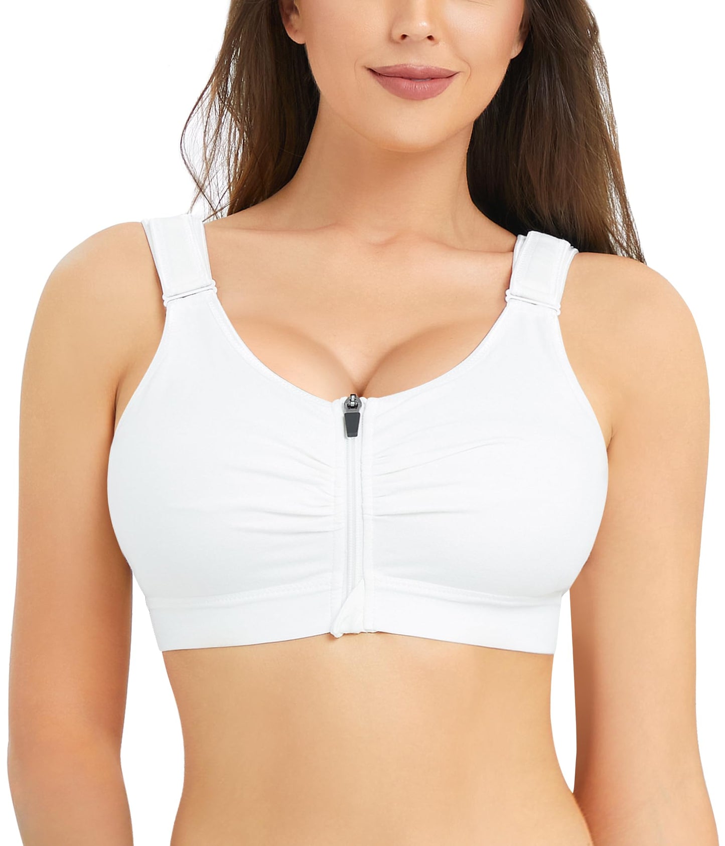 Zip Front Closure Everyday Bra for Women Post Surgery Compression