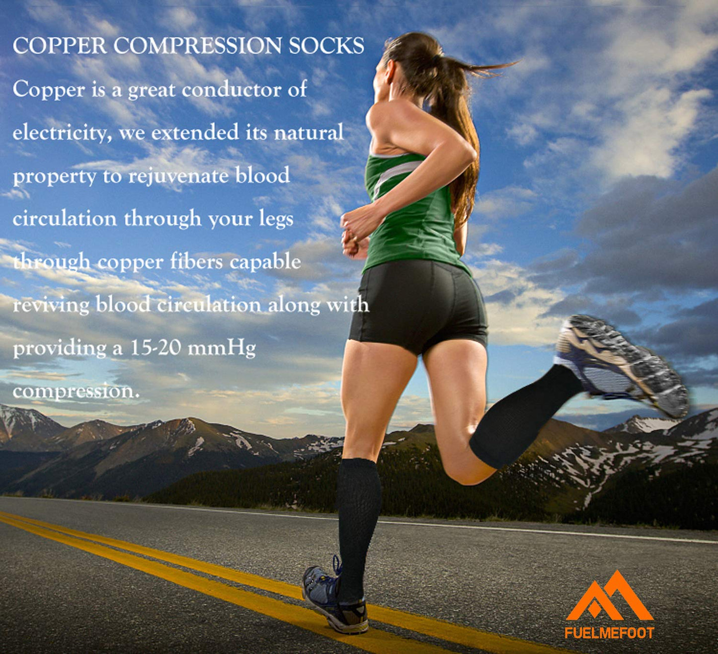 FuelMeFoot 3 Pack Copper Compression Socks