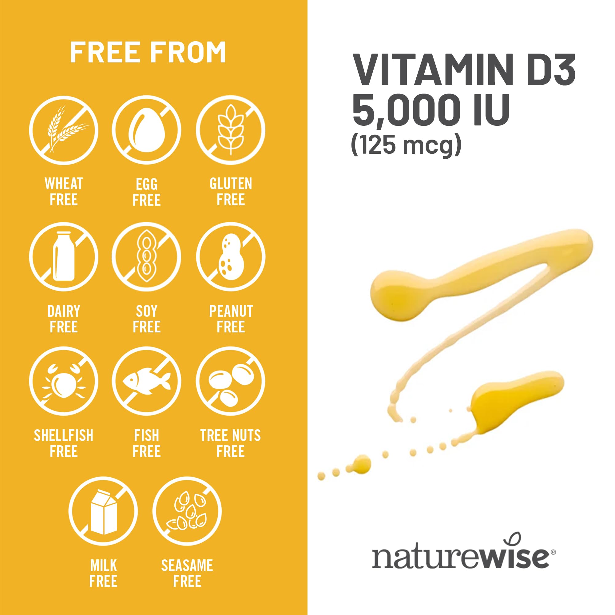 NatureWise Vitamin D3 5000iu (125 mcg), Mini Softgel 360 Count