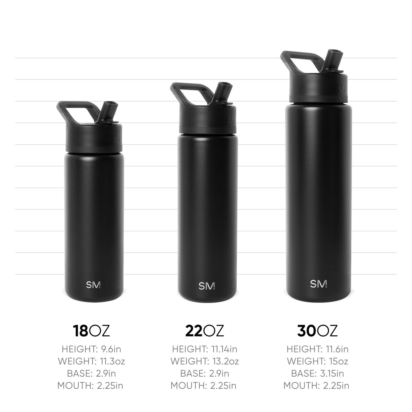 Simple Modern Water Bottle with Straw Lid