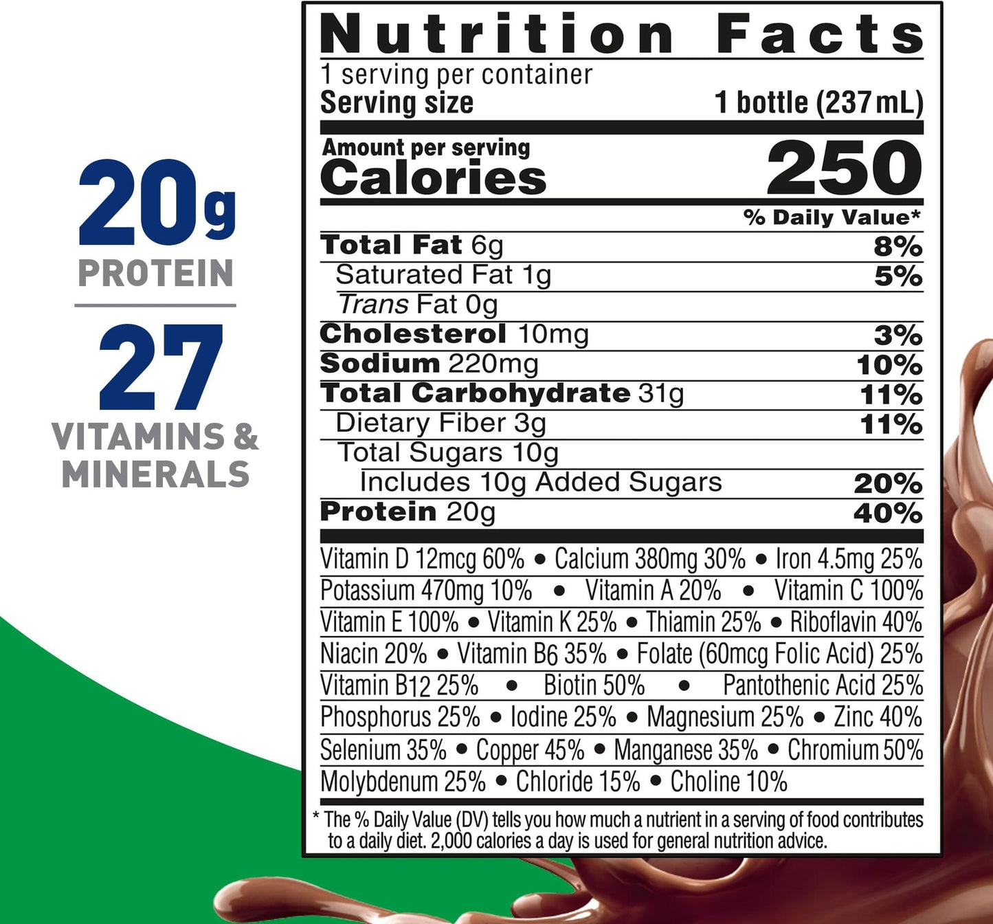 BOOST High Protein with Fiber Ready to Drink Complete Nutritional Drink, 8 fl oz Bottle, 24 Pack