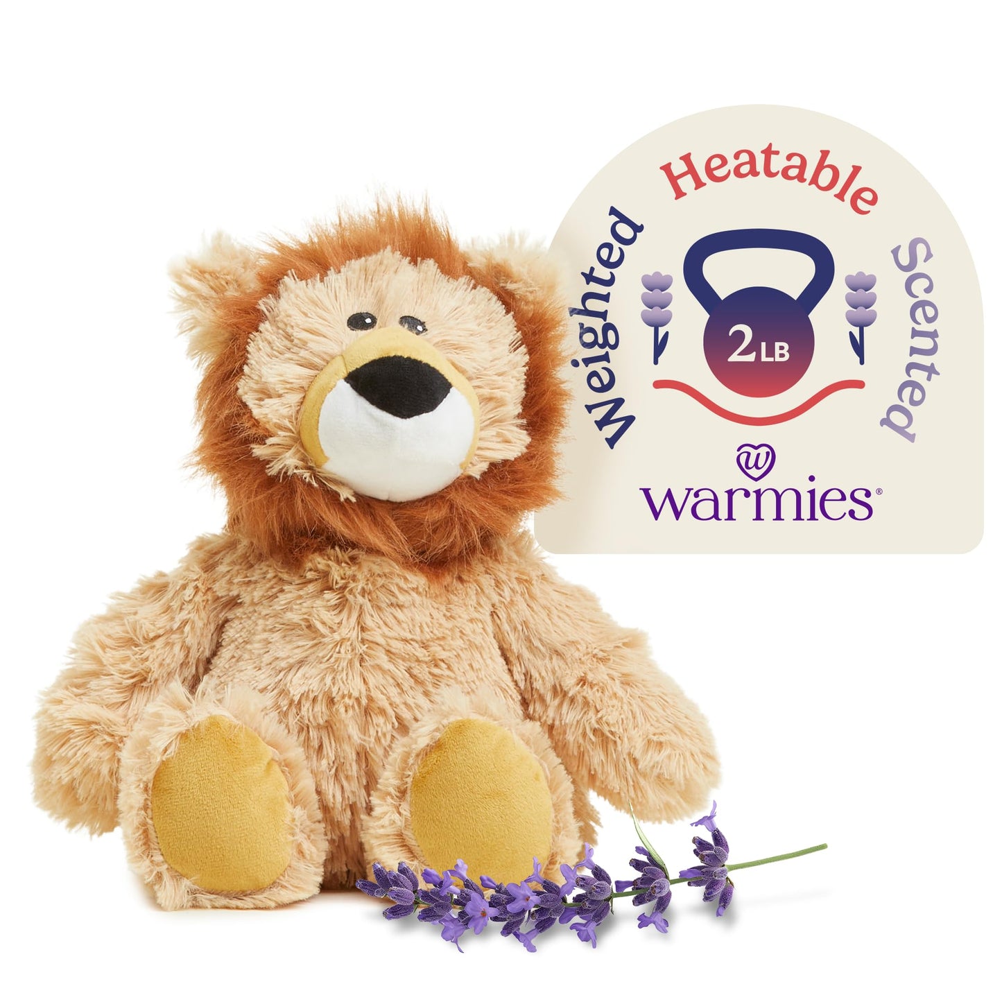 warmies Microwavable & Weighted Stuffed Animals, Lion - Heated Stuffed Animal Plushie
