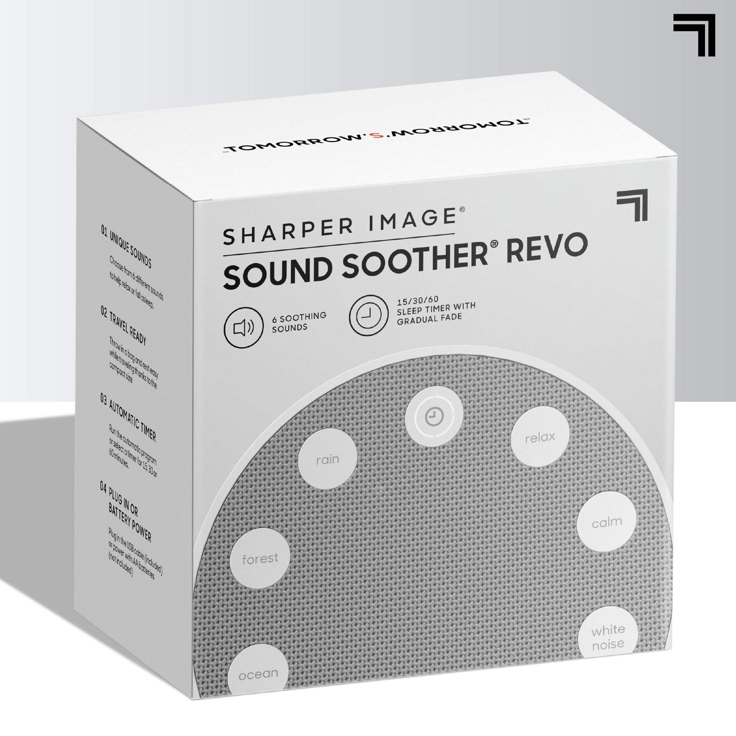 Sharper Image White Noise Sound Machine, 6 Soothing Nature Soundscapes