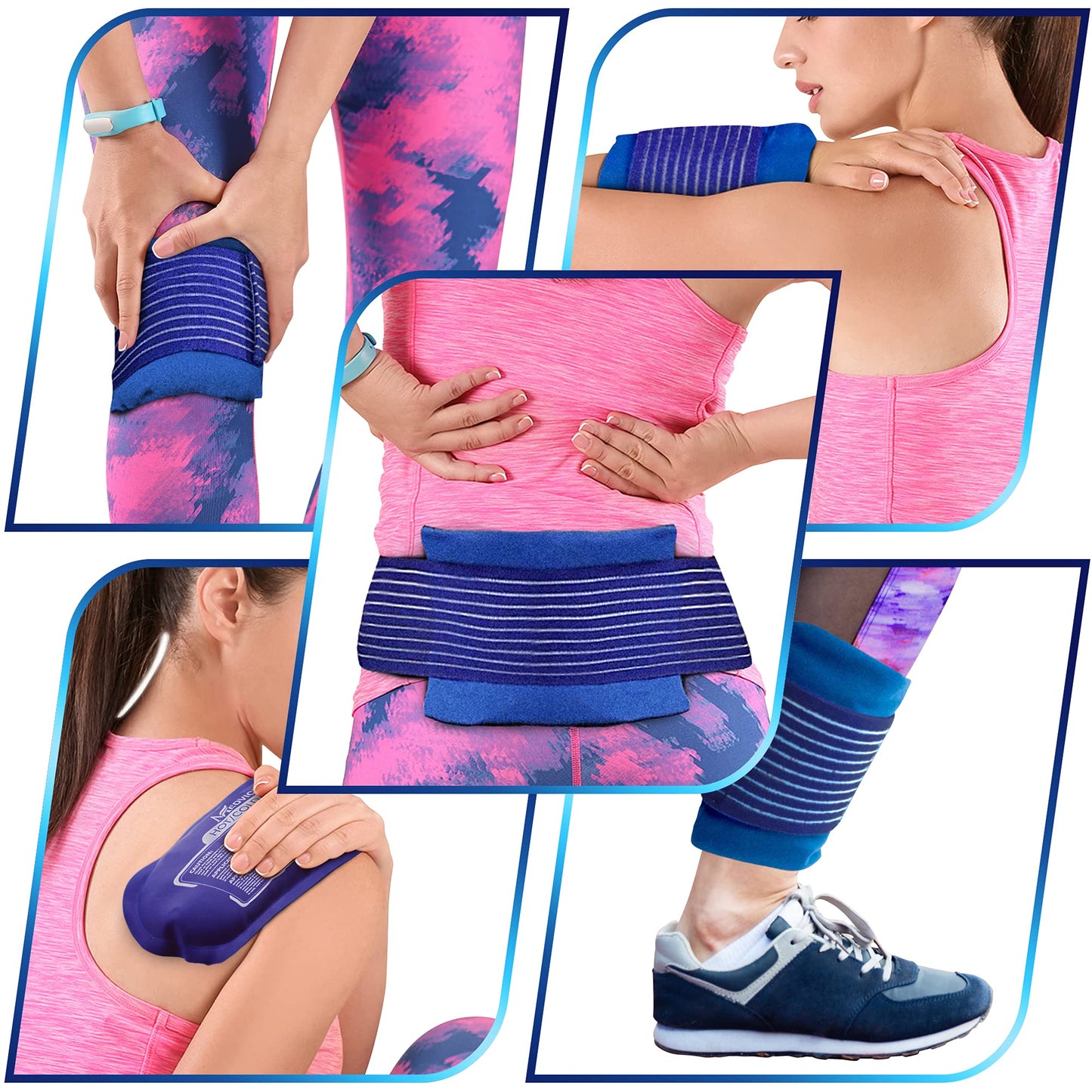 Reusable Hot and Cold Ice Packs for Injuries (3-Piece Set)