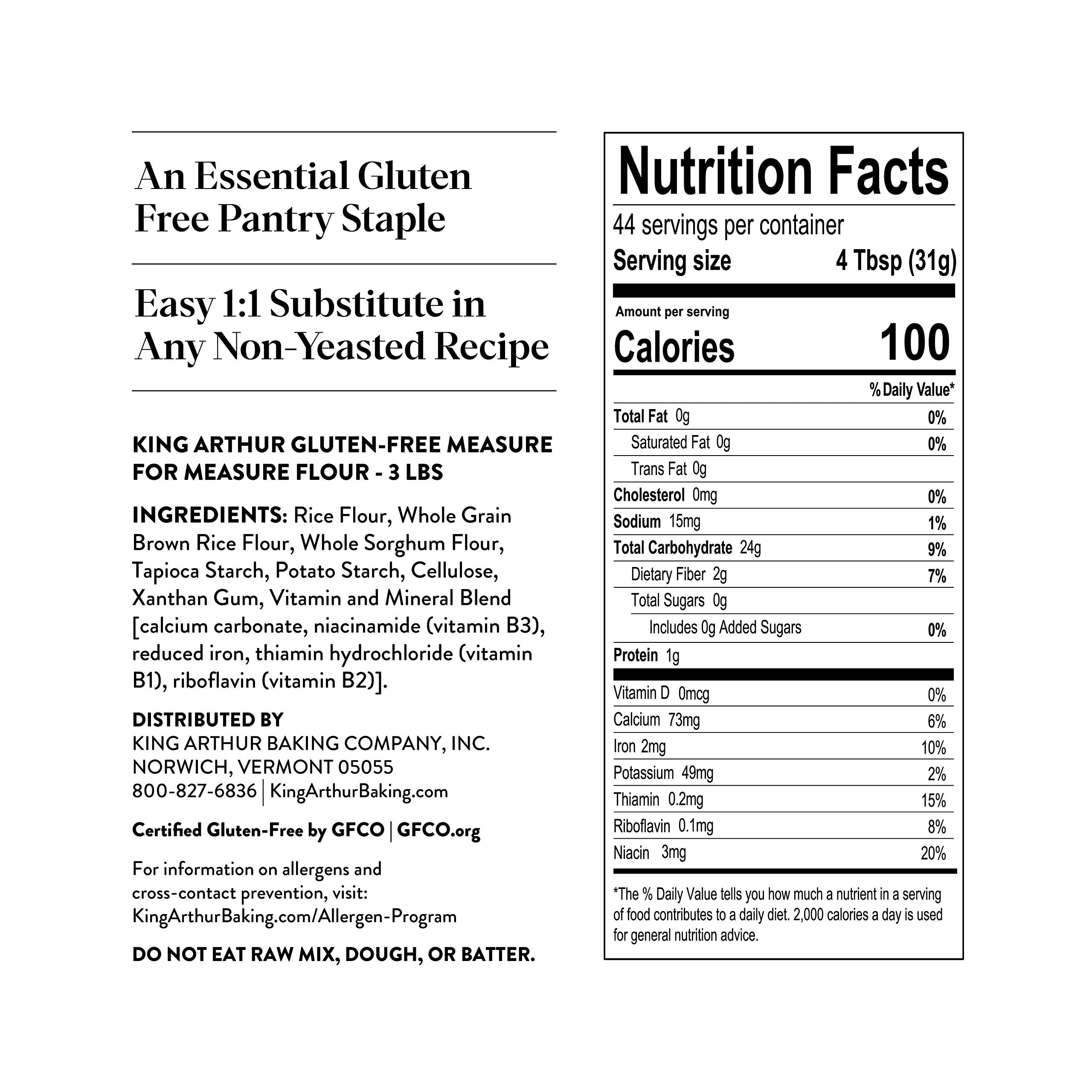 King Arthur Measure for Measure Gluten-Free Flour: All-Purpose 1:1 Substitute