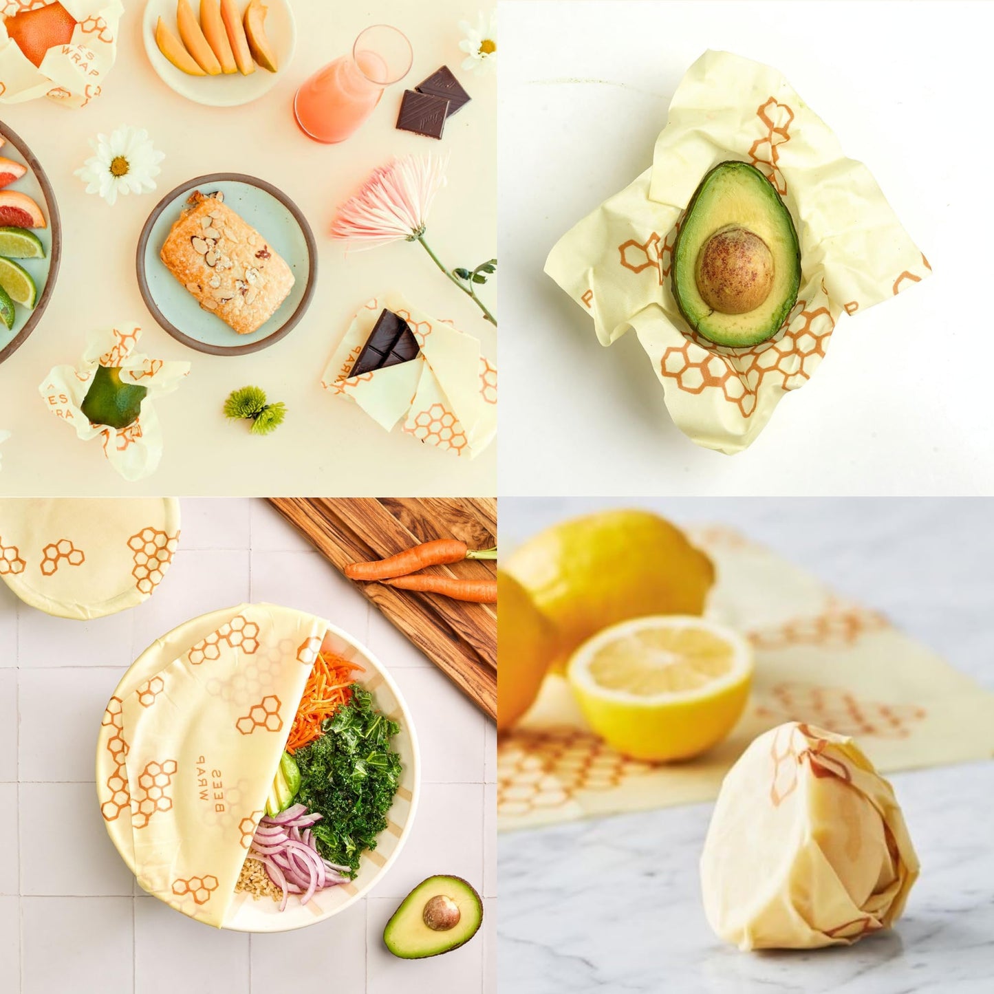 Bee's Wrap Beeswax Wraps for Food - Honeycomb 3 Pack