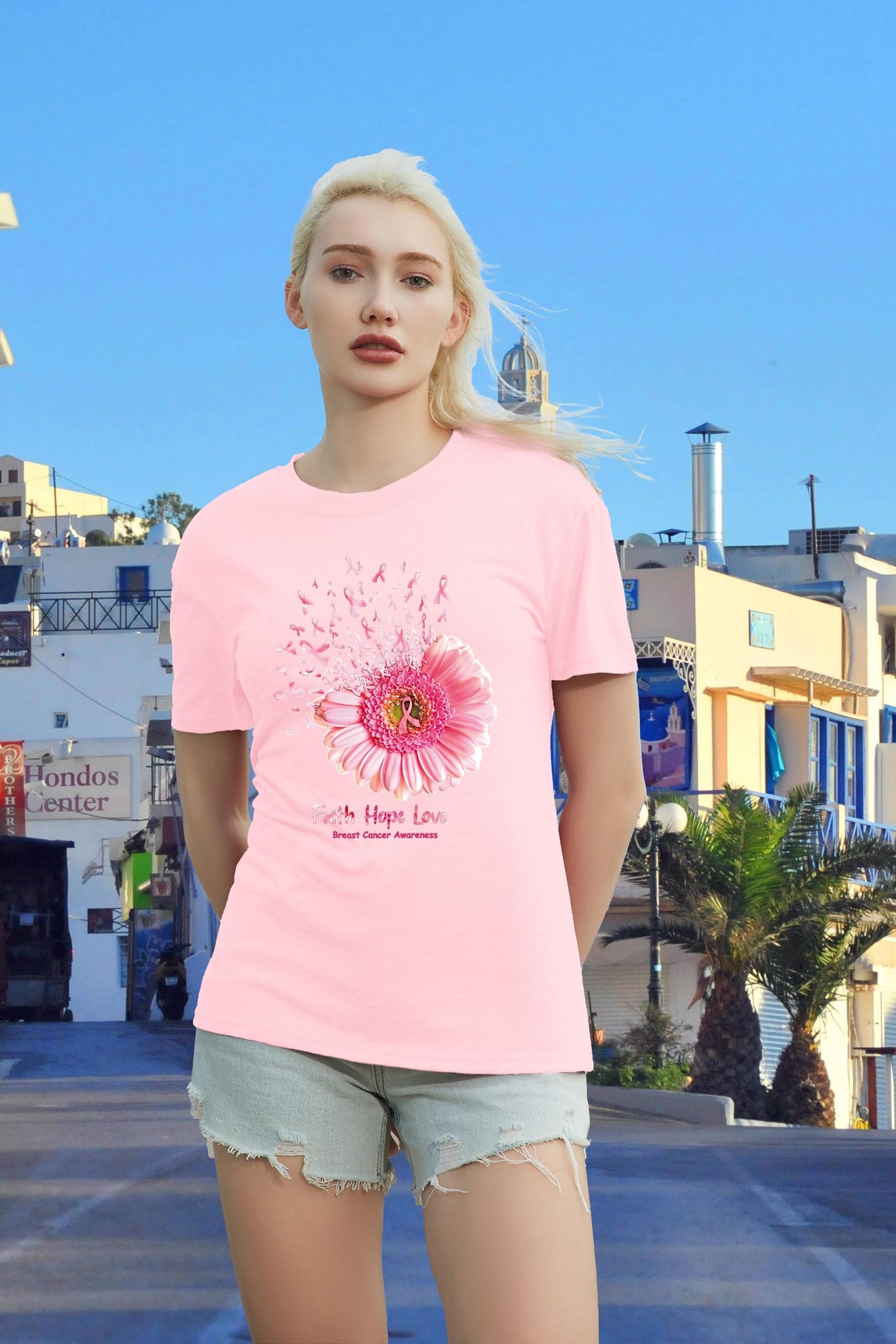 Breast Cancer Shirt Sunflower Pink Ribbons
