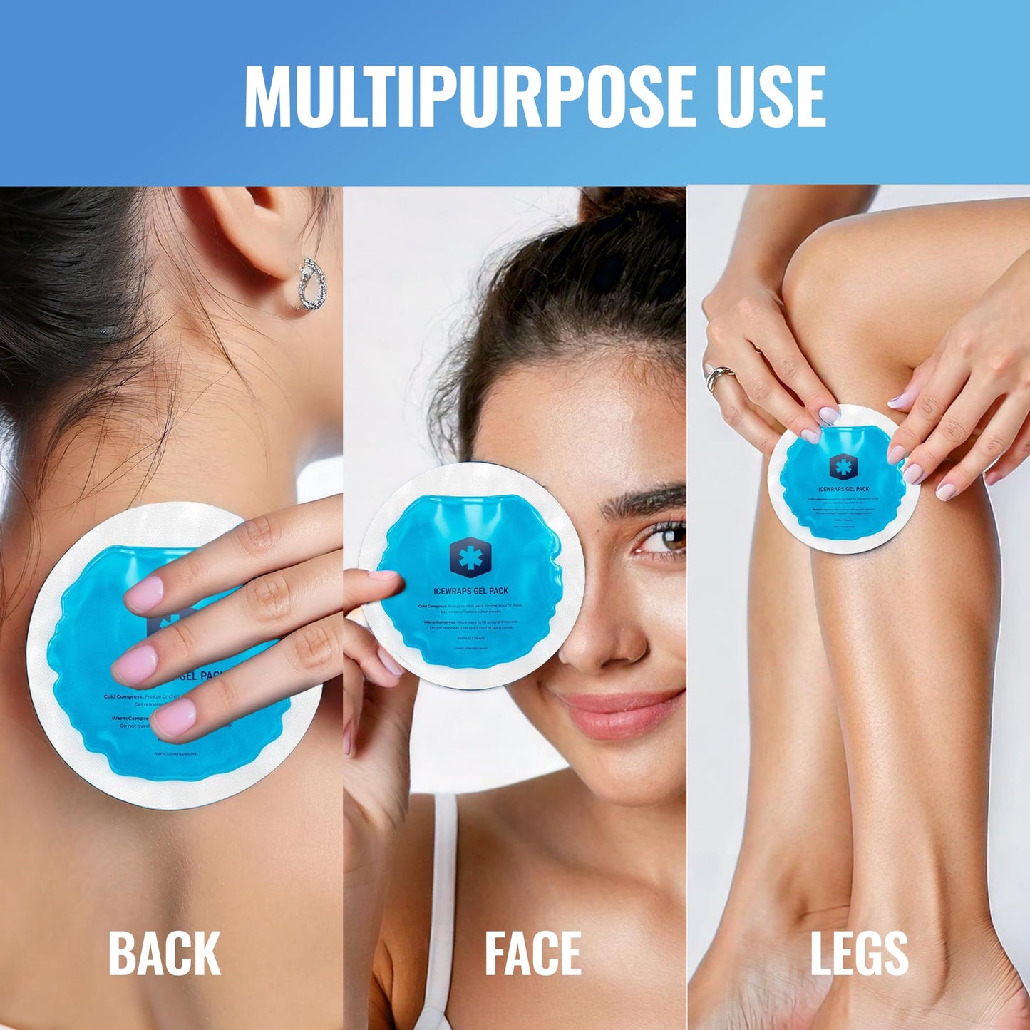 ICEWRAPS Reusable Hot & Cold Gel Packs for Pain Relief - 5 Pack