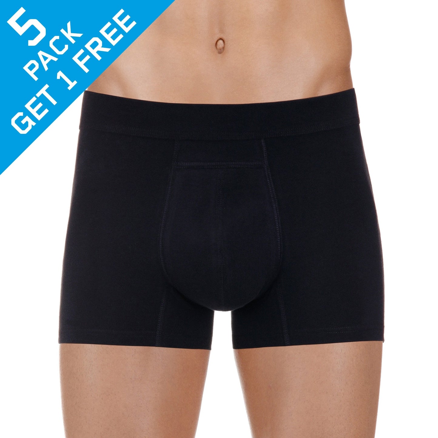 PROTECHDRY Washable & Reusable Urinary Incontinence Cotton Boxer Brief Underwear for Men - 5 Pack (