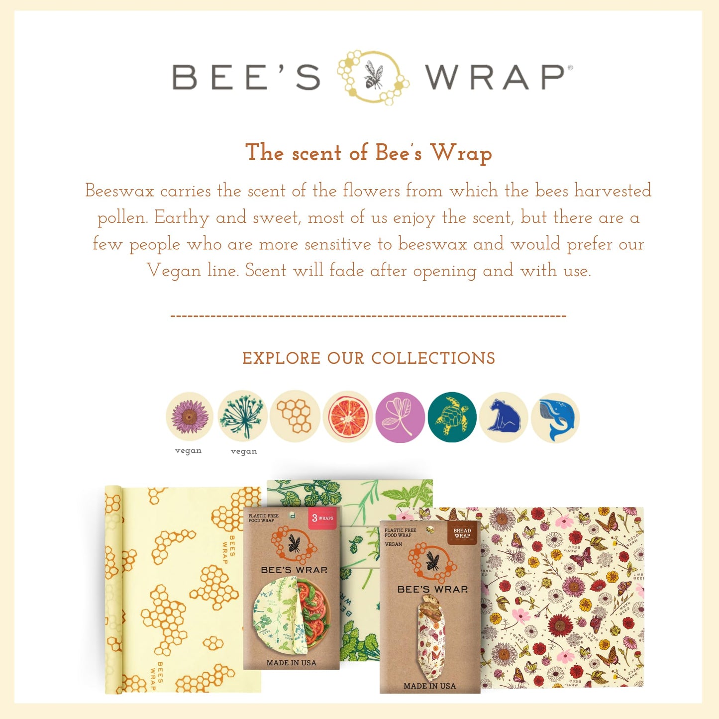 Bee's Wrap Beeswax Wraps for Food - Honeycomb 3 Pack