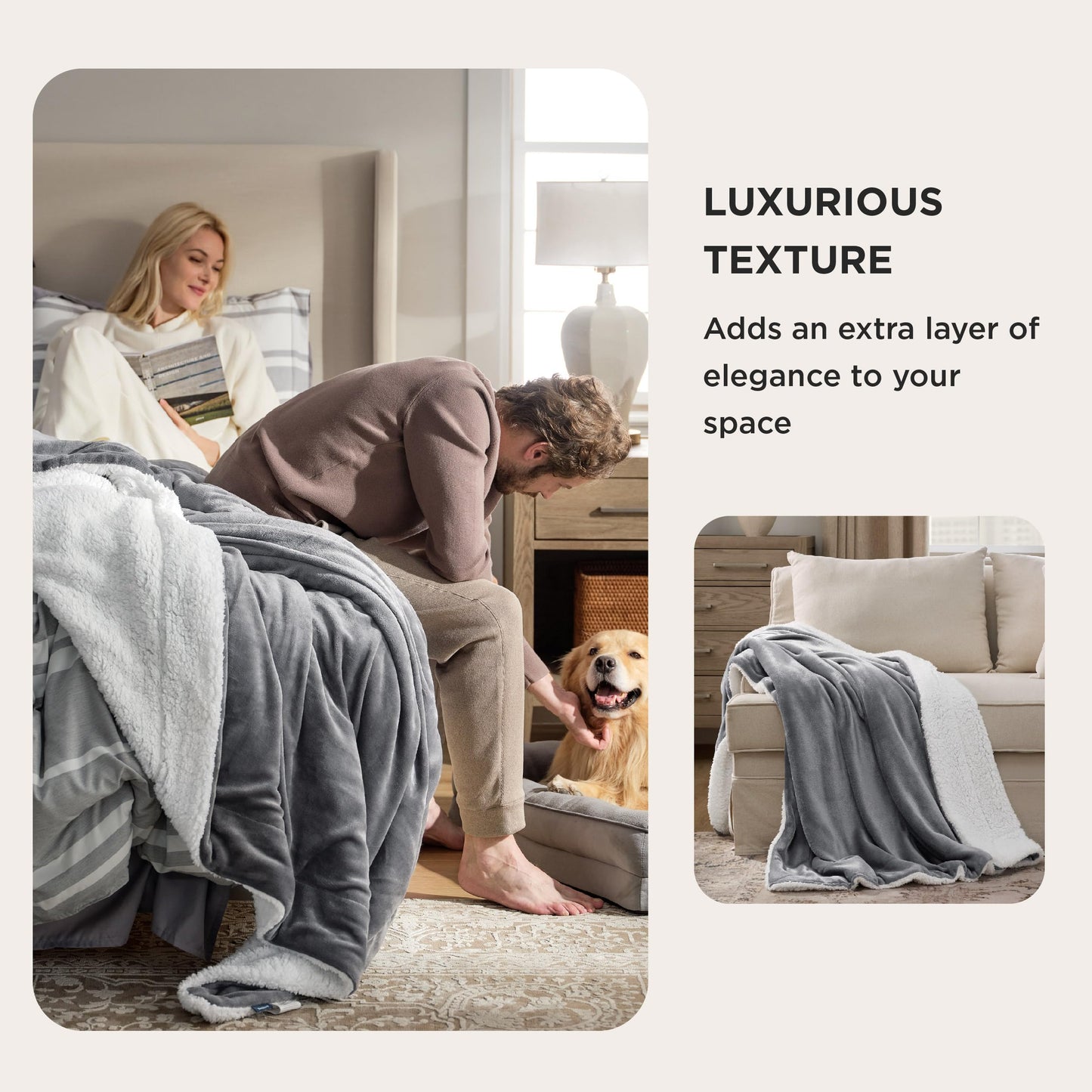 Bedsure Sherpa Fleece Throw Blanket