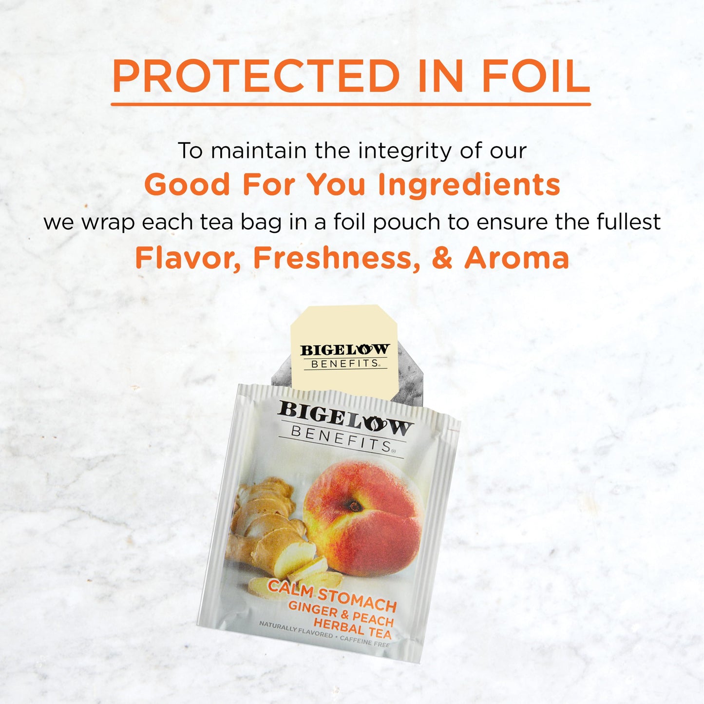 Bigelow Tea Benefits Calm Stomach Ginger Peach Herbal Tea