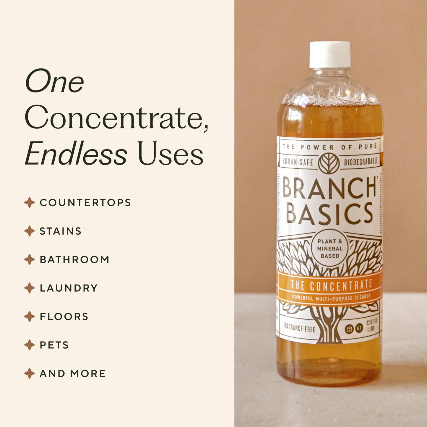 Branch Basics Premium Starter Kit: All Purpose, Glass, and Bathroom Cleaner plus our Foaming Wash, and Laundry Bottle