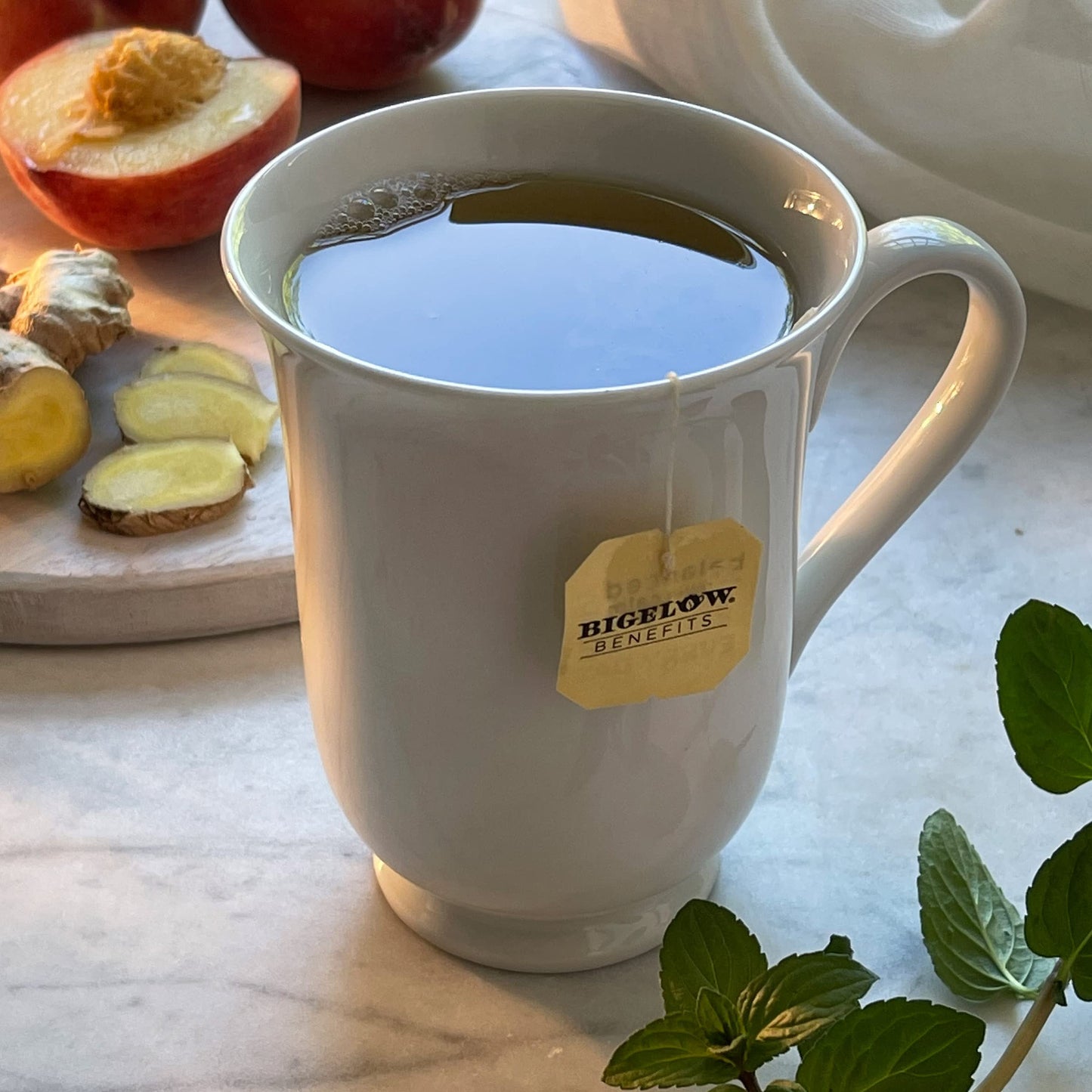 Bigelow Tea Benefits Calm Stomach Ginger Peach Herbal Tea