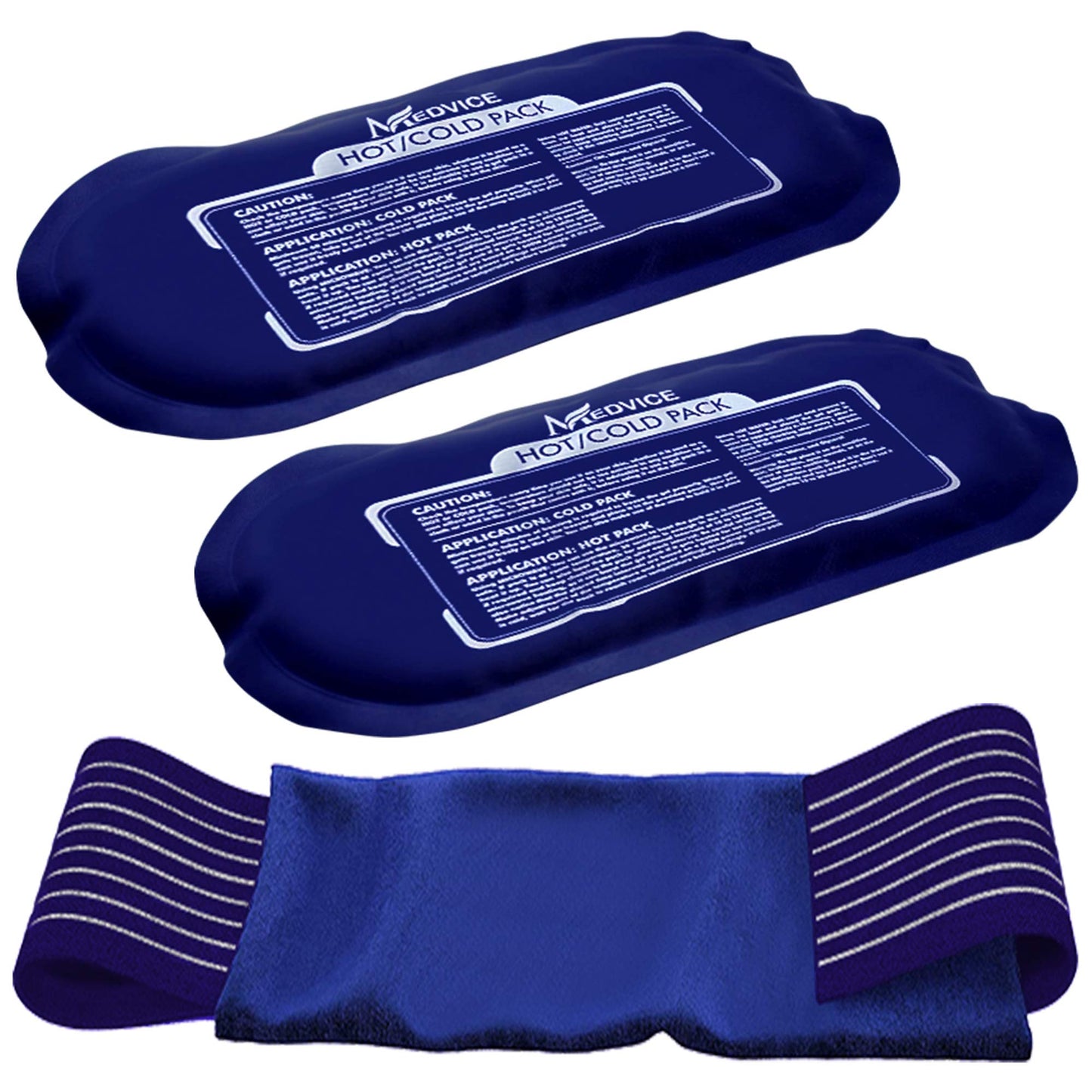 Reusable Hot and Cold Ice Packs for Injuries (3-Piece Set)