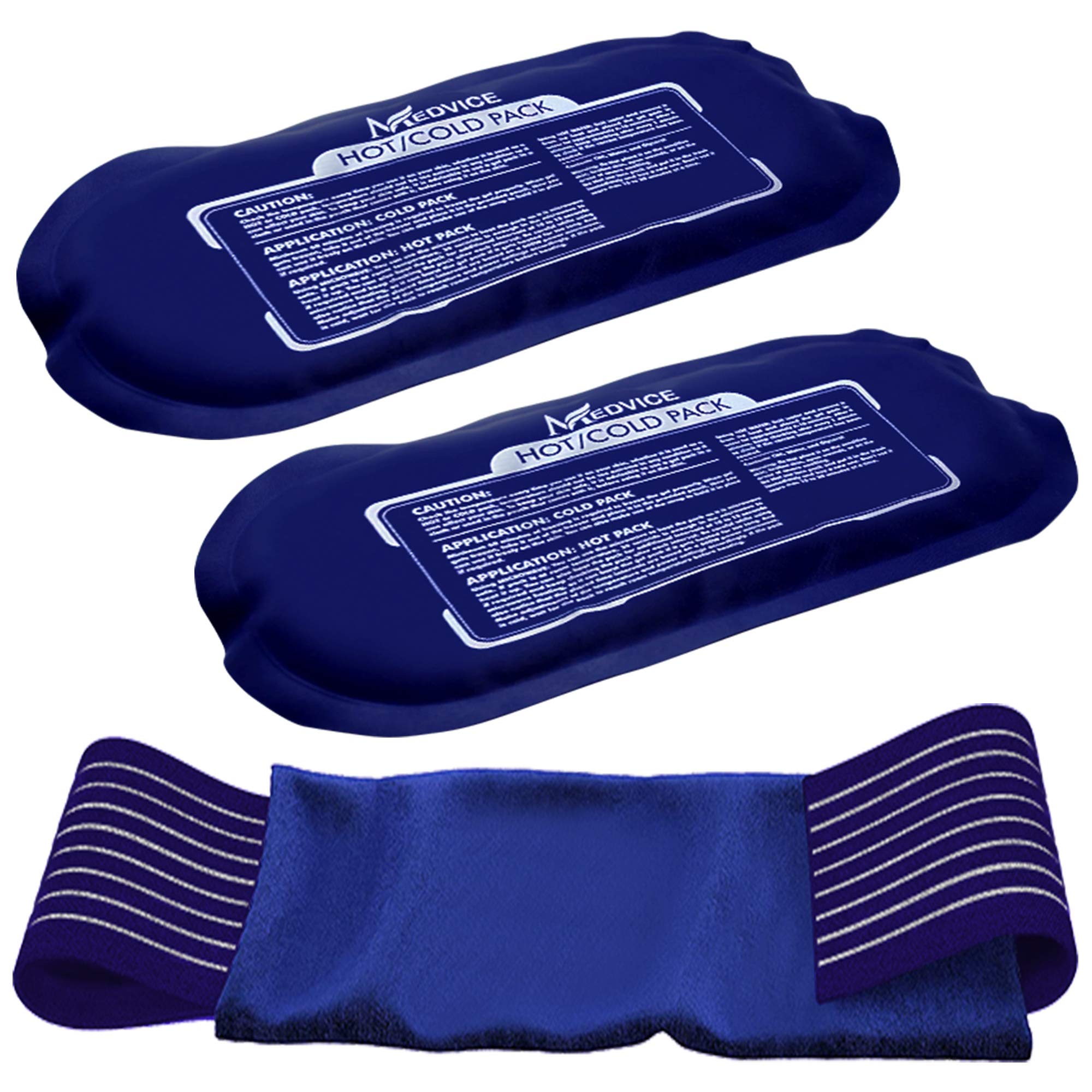 Reusable Hot and Cold Ice Packs for Injuries (3-Piece Set)