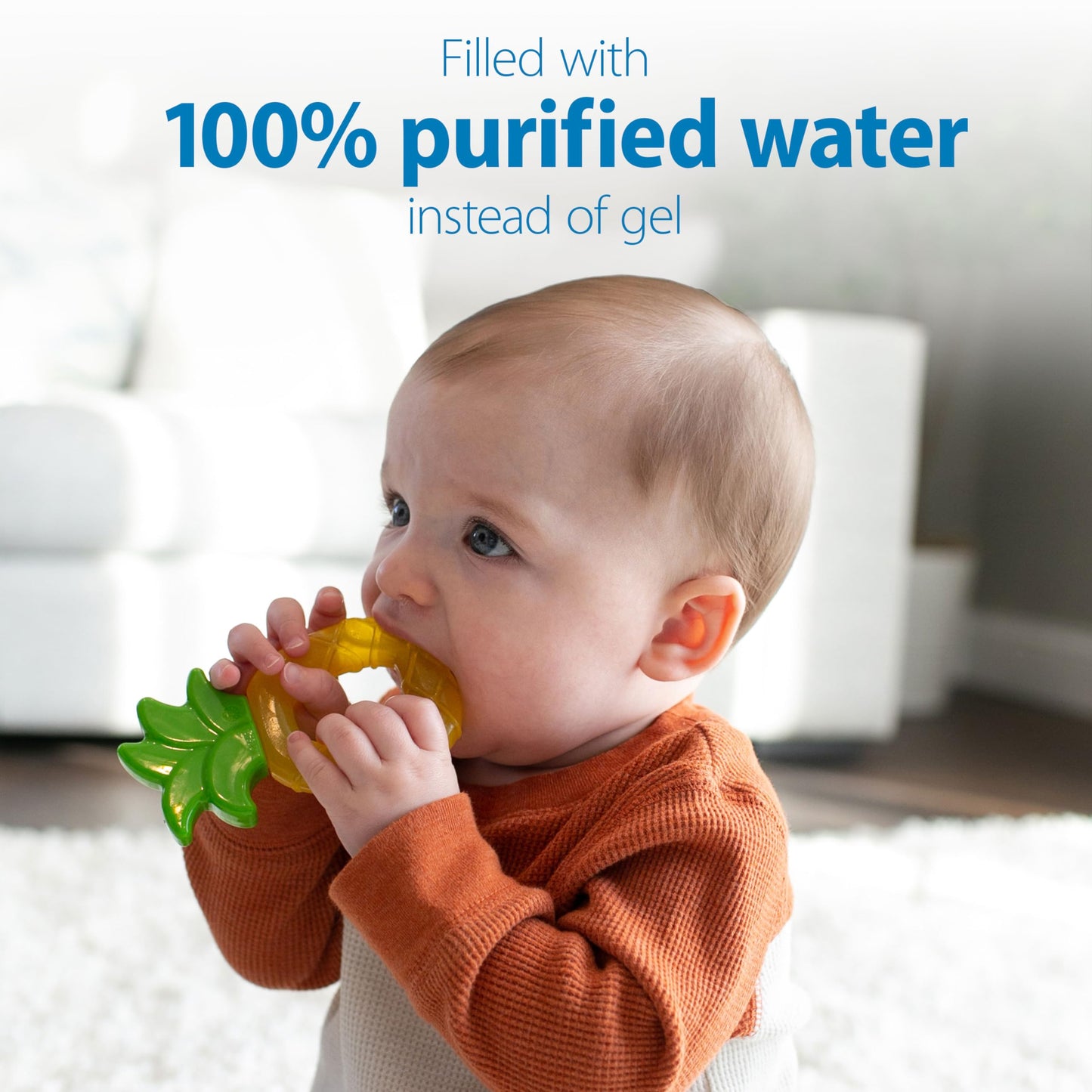 Dr. Brown's AquaCool Water-Filled Baby Teether, Cools & Massages Sore Gums, BPA Free, 2 Pack, 3m+