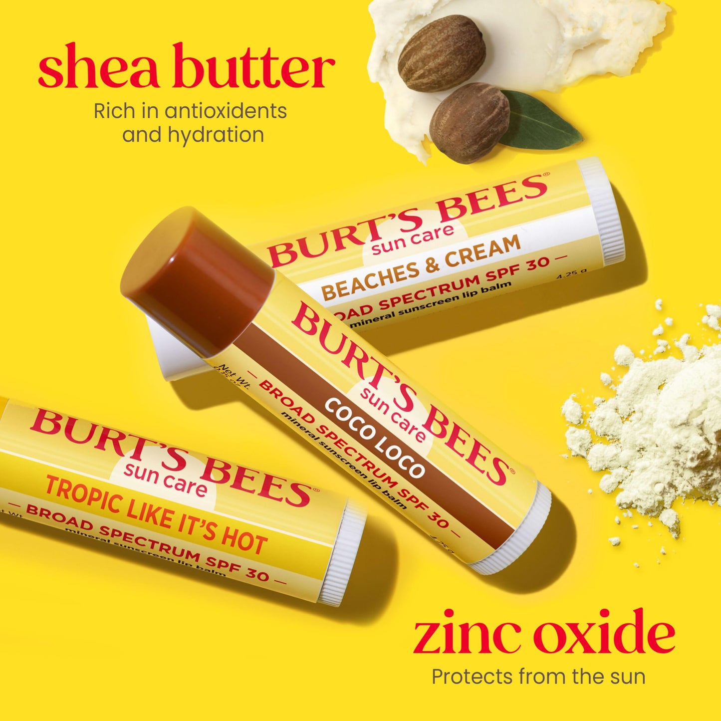 Burt’s Bees SPF 30 Lip Balm, 3 Tubes, 0.15 oz