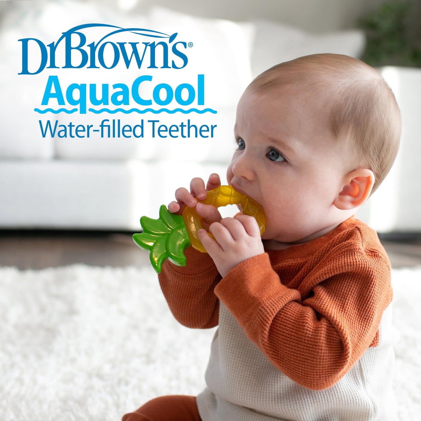 Dr. Brown's AquaCool Water-Filled Baby Teether, Cools & Massages Sore Gums, BPA Free, 2 Pack, 3m+