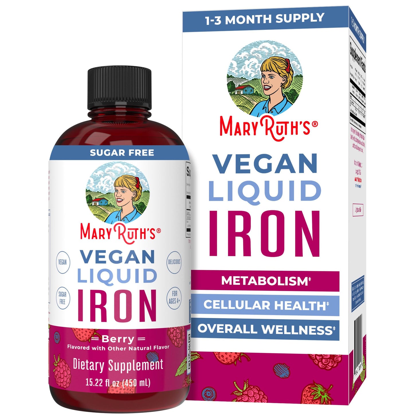 MaryRuth Organics Iron Supplement for Women Men & Kids, Liquid Iron Supplement for Women Men & Kids, 15.22 Fl Oz