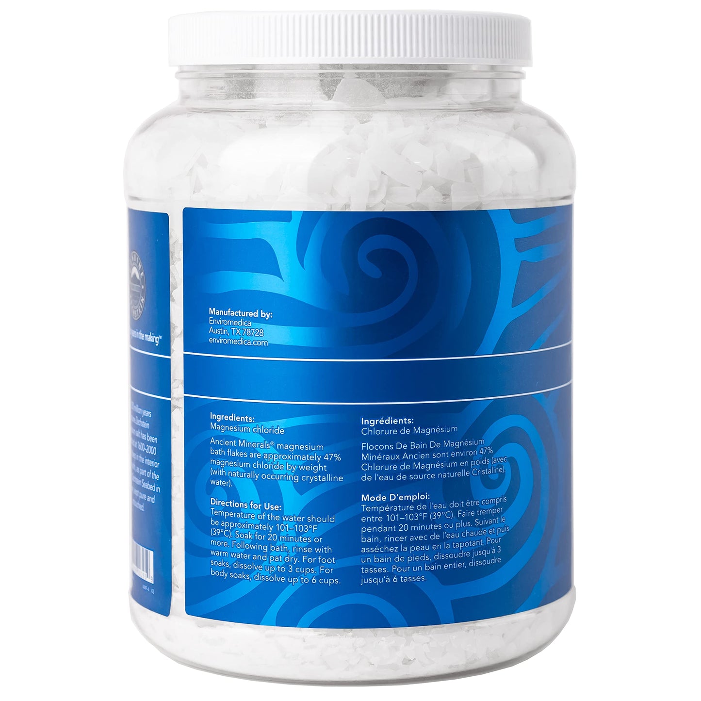 Ancient Minerals Magnesium Bath Flakes for Relaxation, Wellness & Muscle Relief (4 .4 lb)