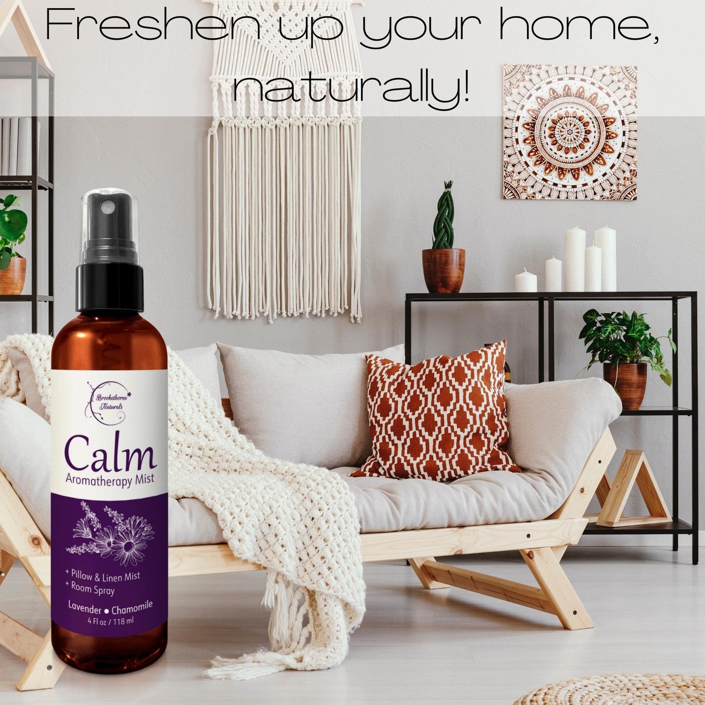 Calm Aromatherapy Mist with Lavender & Chamomile Essential Oil