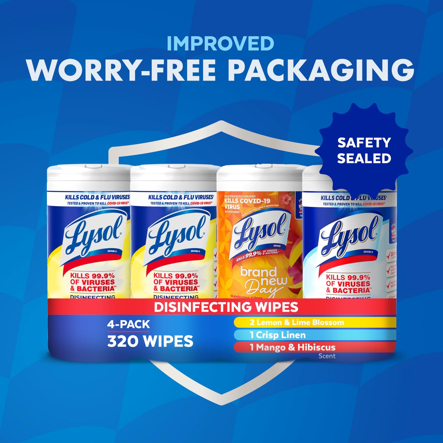Lysol Disinfecting Wipes Bundle, 80 Count (4pk)