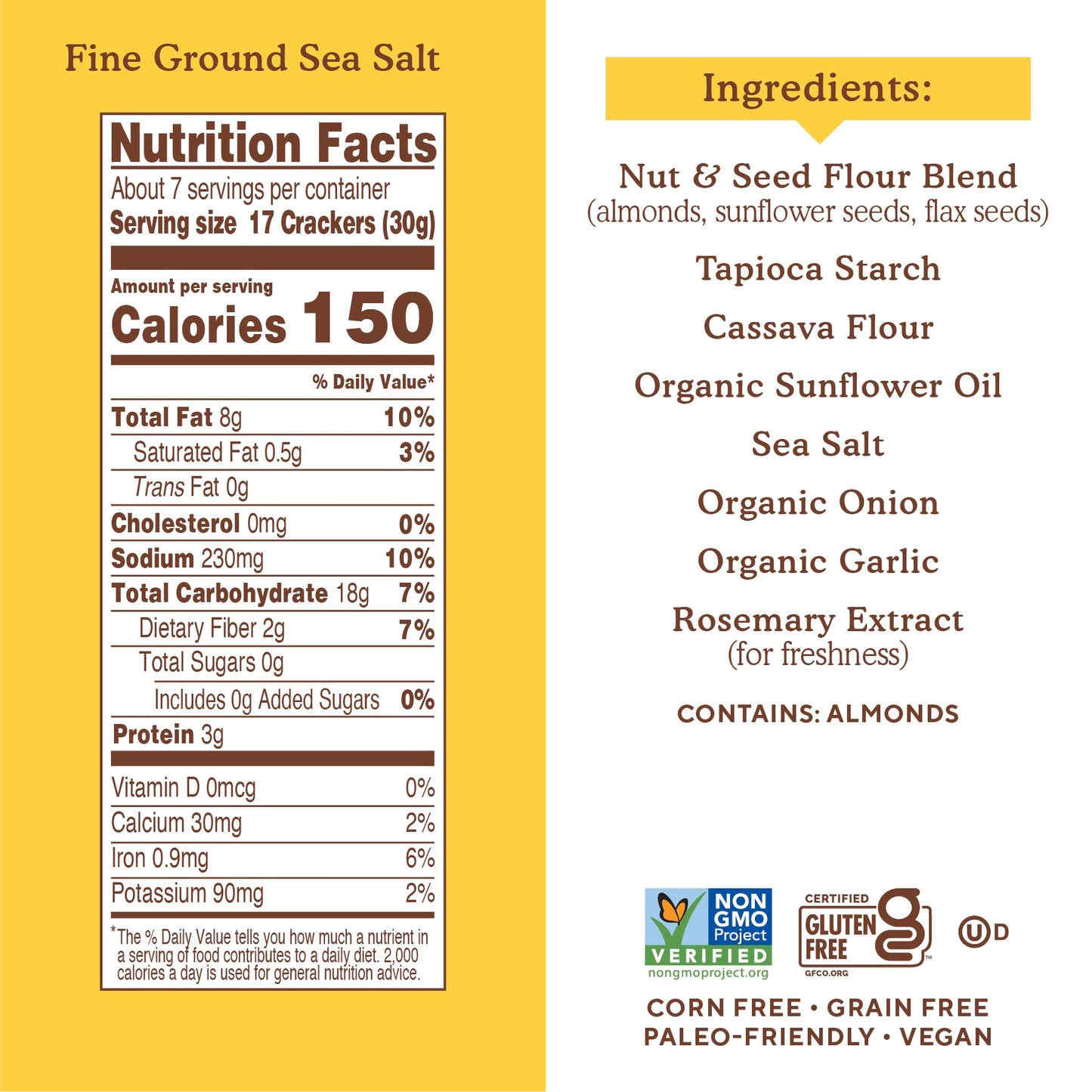 Simple Mills Almond Flour Crackers, Family Size, Fine Ground Sea Salt