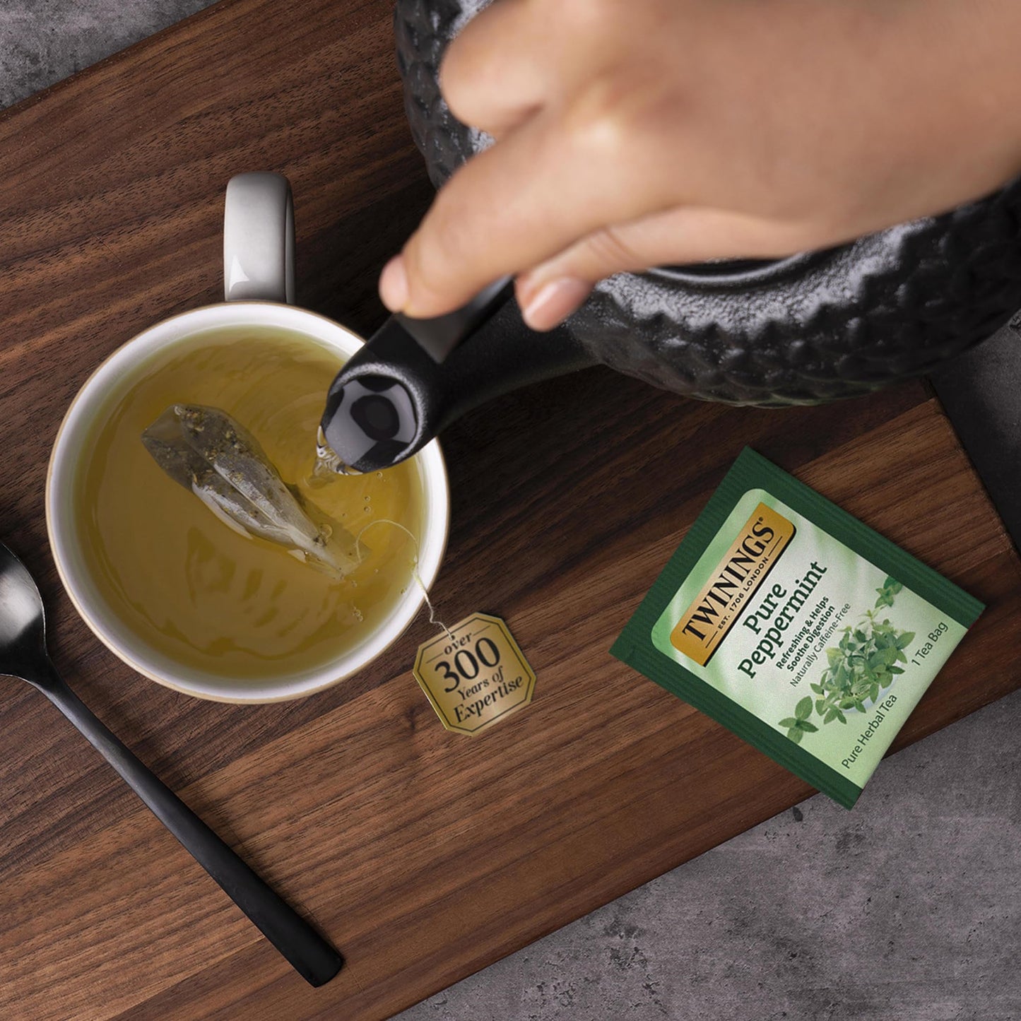Twinings Pure Peppermint Herbal Tea Individually Wrapped Bags, 20 Count