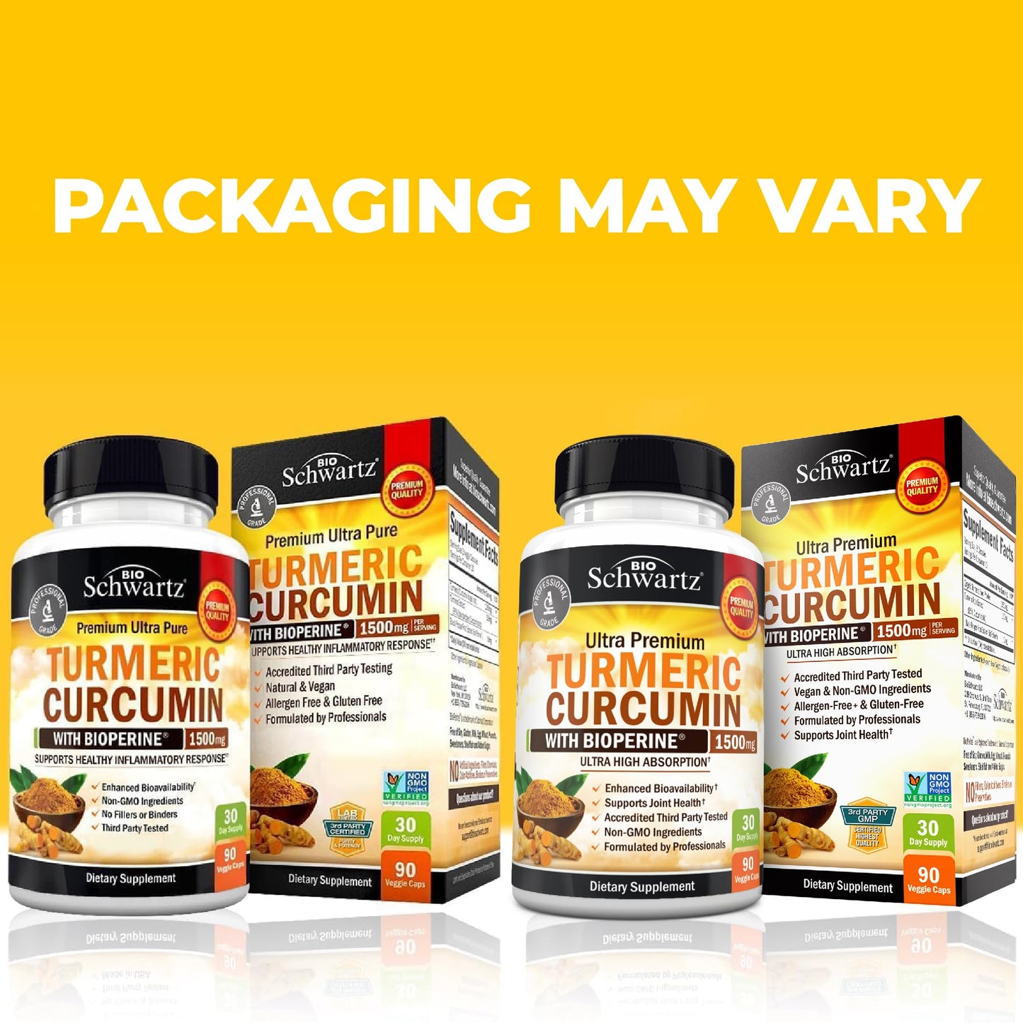 Turmeric Curcumin with Black Pepper Extract 1500mg- 90 Capsules