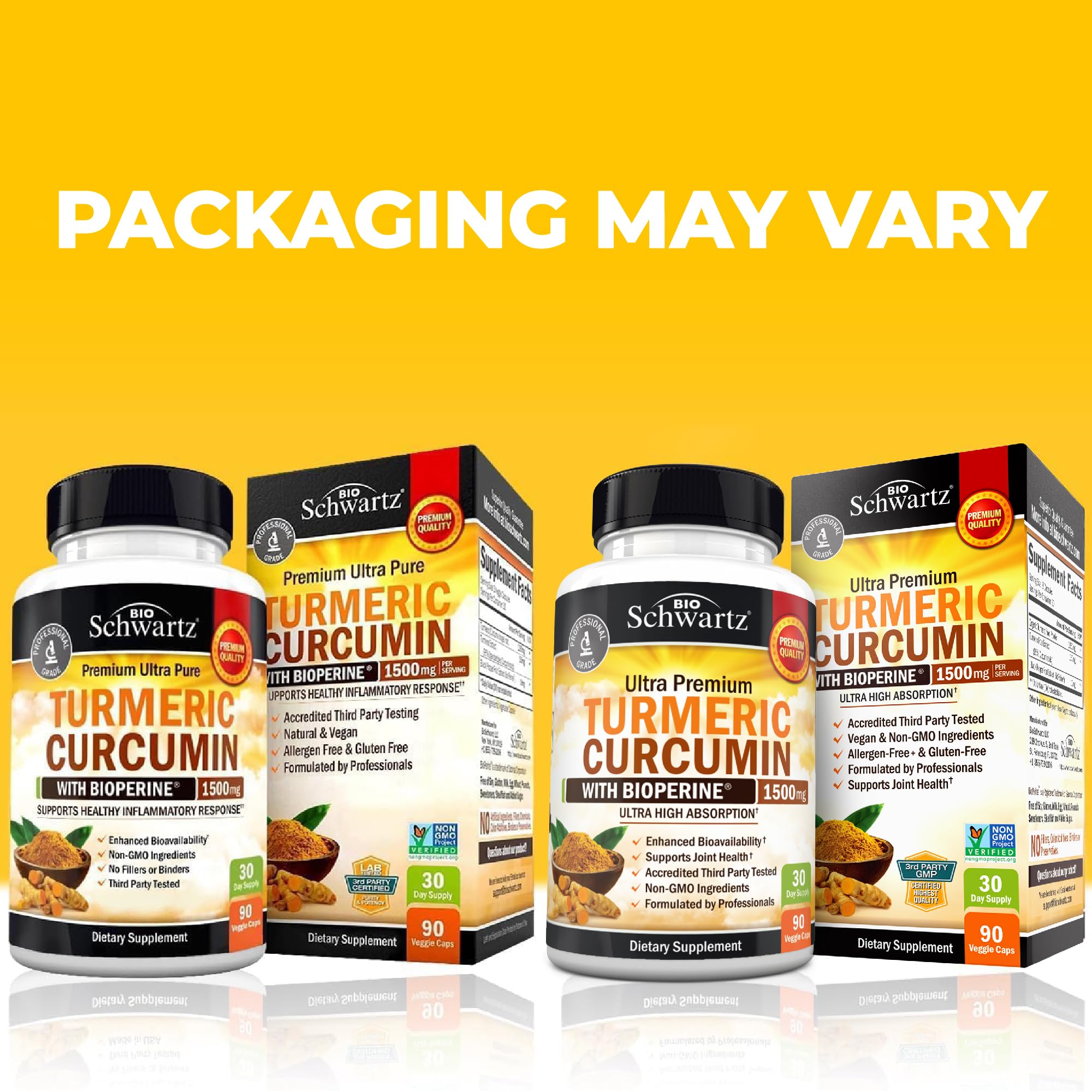 Turmeric Curcumin with Black Pepper Extract 1500mg- 90 Capsules