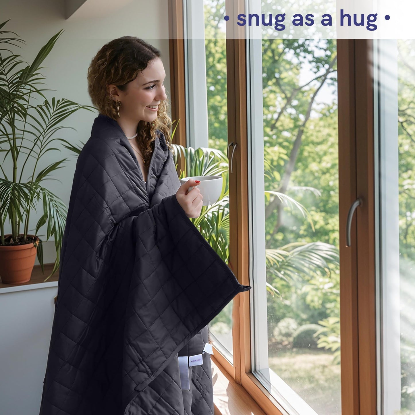 YnM 15lbs Weighted Blanket for Adults, Breathable Heavy Bed Throw Blanket with Cooling Glass Beads Twin Size Throw