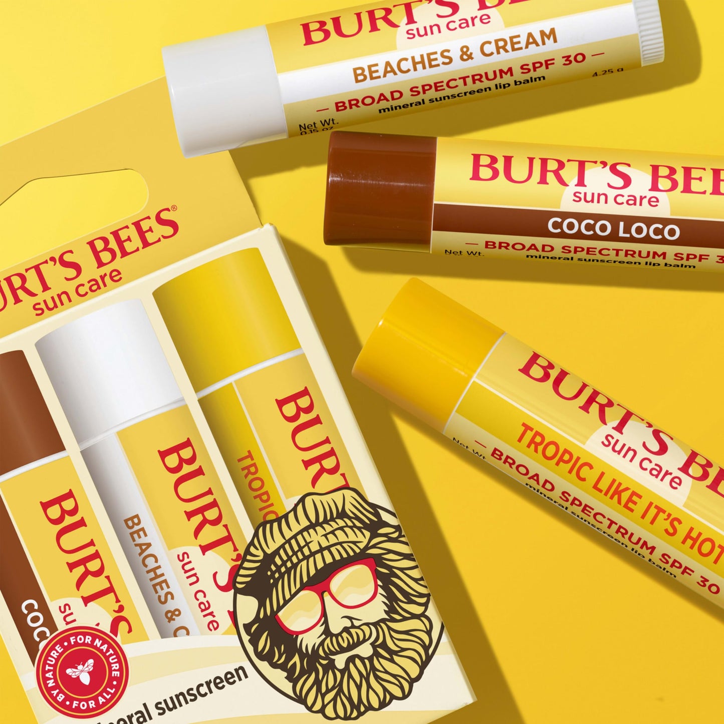 Burt’s Bees SPF 30 Lip Balm, 3 Tubes, 0.15 oz