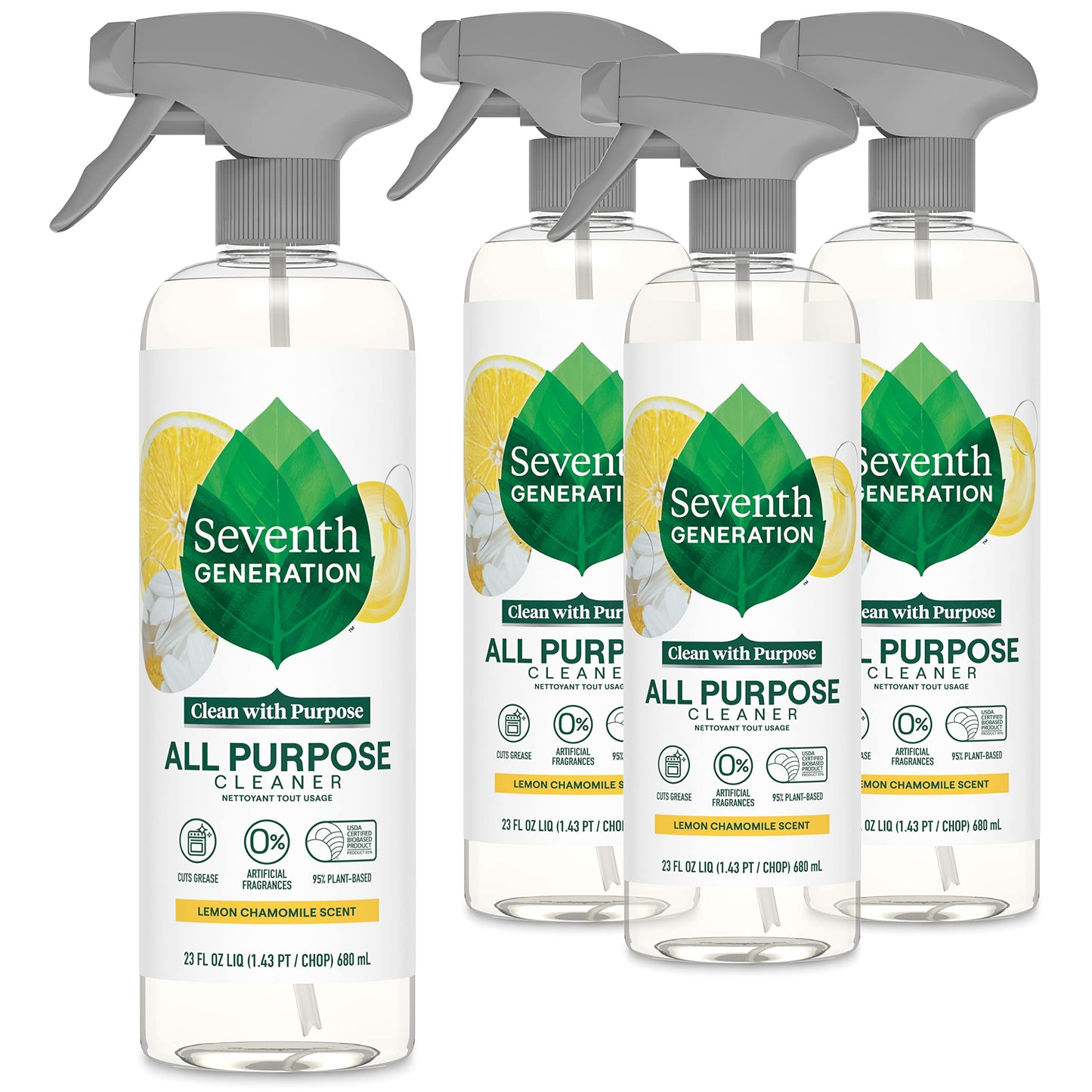 Seventh Generation All Purpose Cleaning Spray, Pack of 4