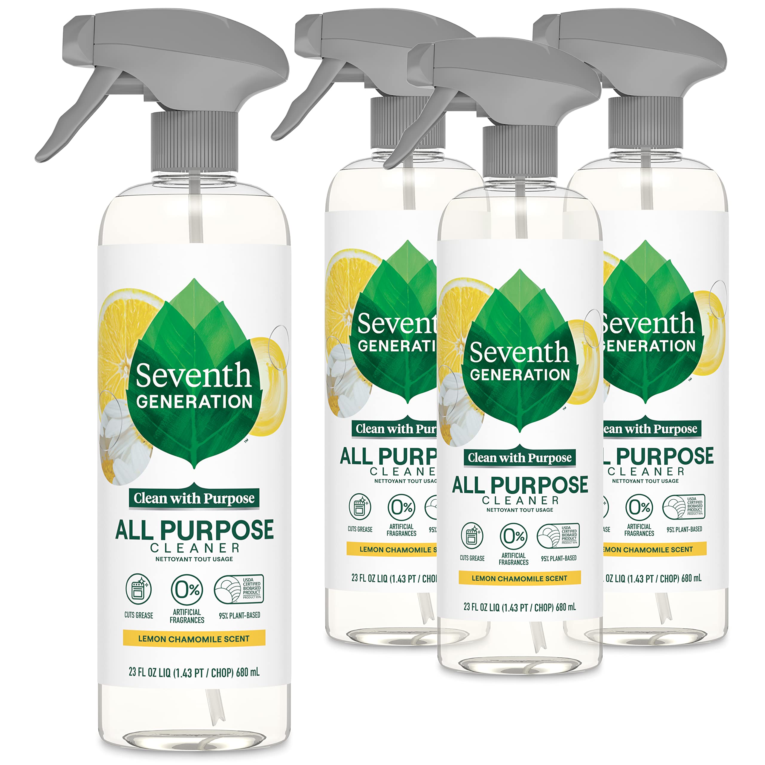 Seventh Generation All Purpose Cleaning Spray, Pack of 4