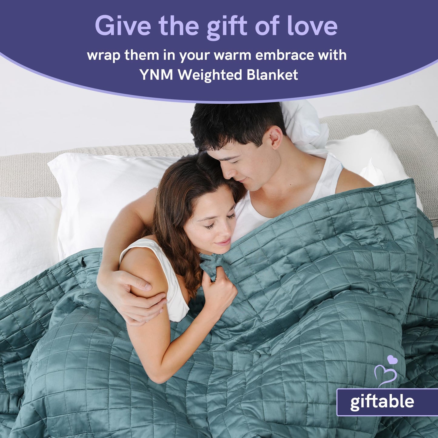 YnM 15lbs Weighted Blanket for Adults, Breathable Heavy Bed Throw Blanket with Cooling Glass Beads Twin Size Throw