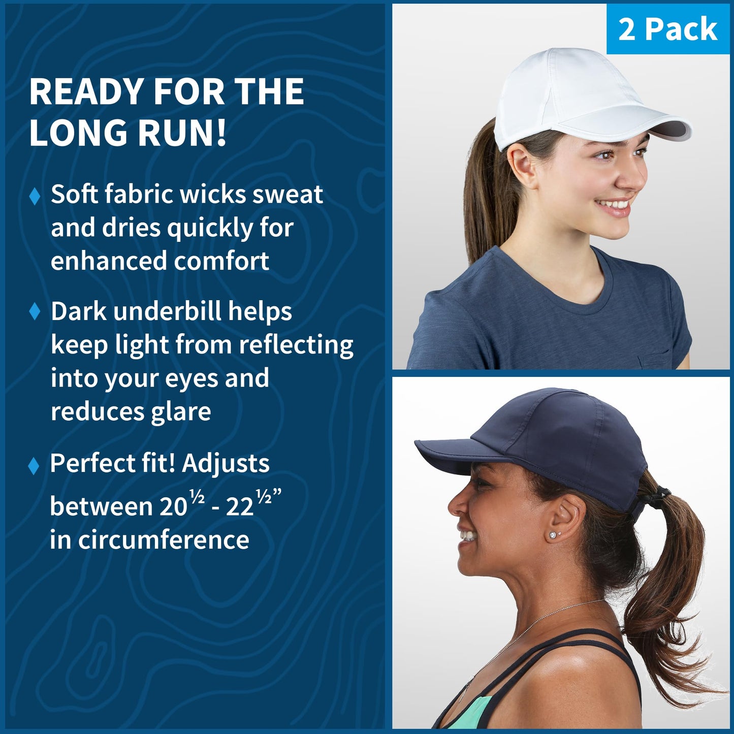 TrailHeads UV Protection Running Hats for Women - 50+ UPF Caps
