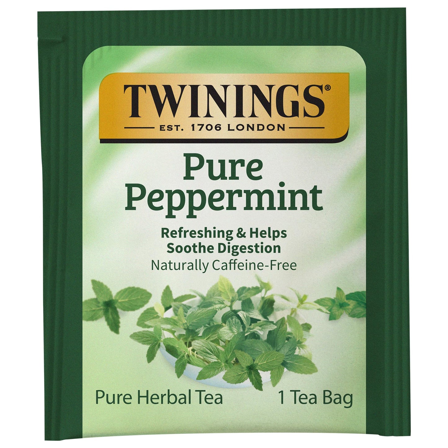 Twinings Pure Peppermint Herbal Tea Individually Wrapped Bags, 20 Count
