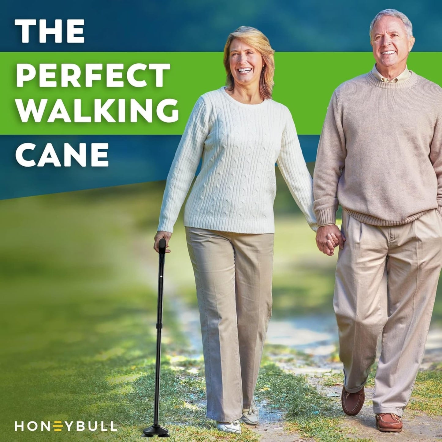 HONEYBULL Walking Cane for Men & Women