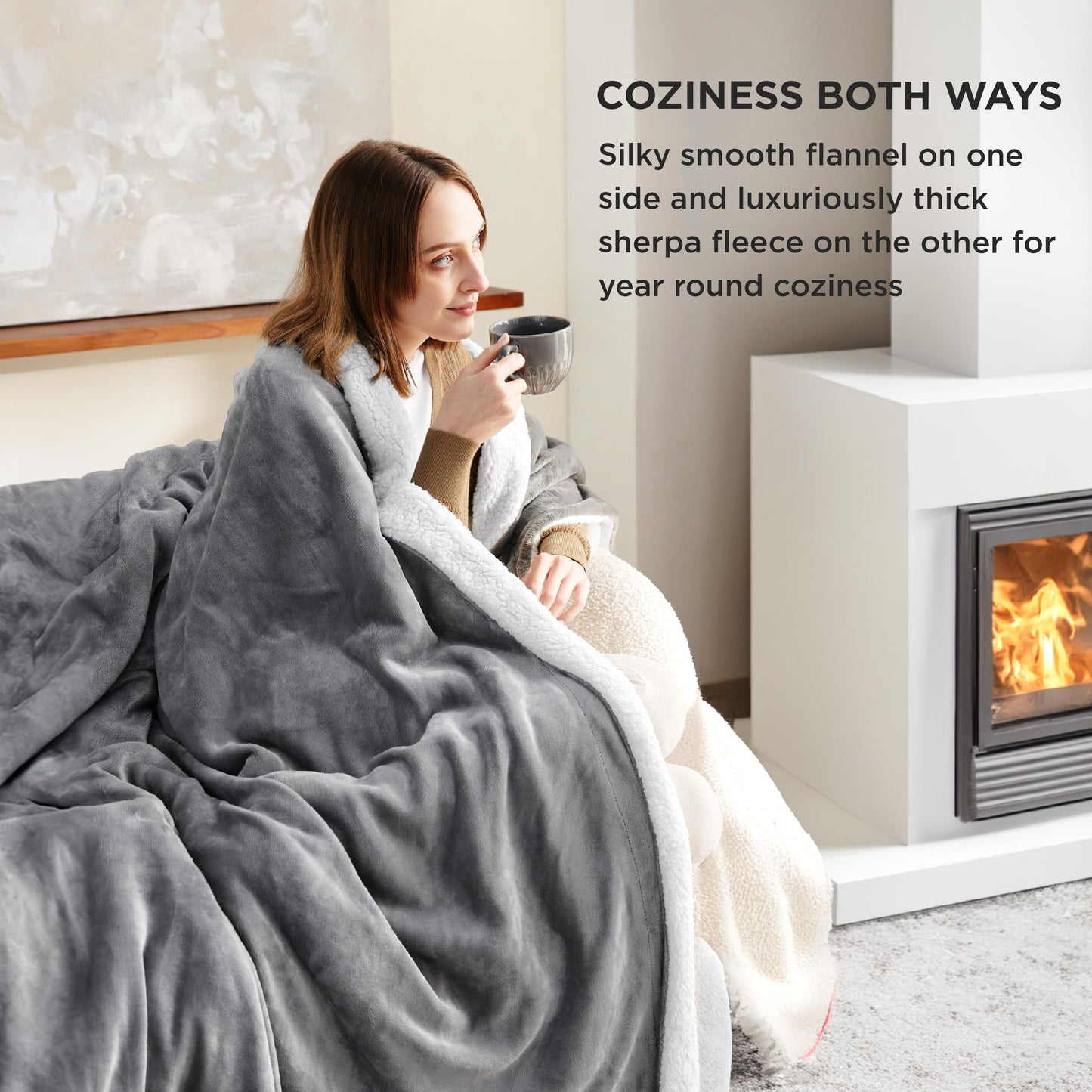 Bedsure Sherpa Fleece Throw Blanket
