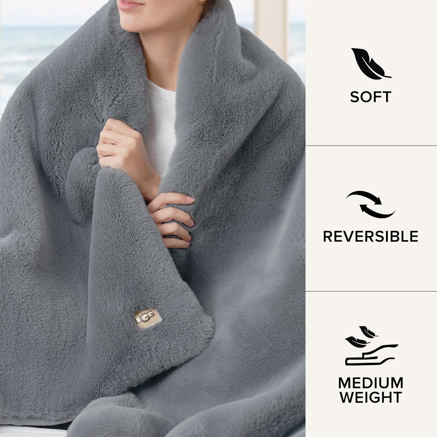 UGG Euphoria Plush Faux Fur Throw Blanket