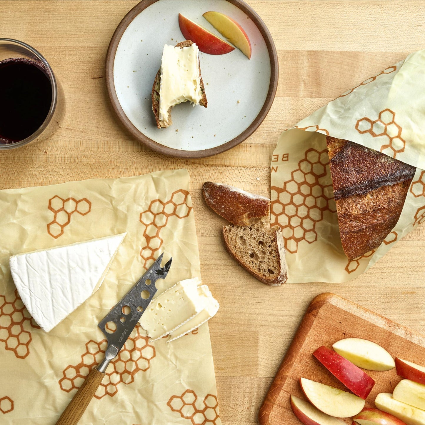 Bee's Wrap Beeswax Wraps for Food - Honeycomb 3 Pack