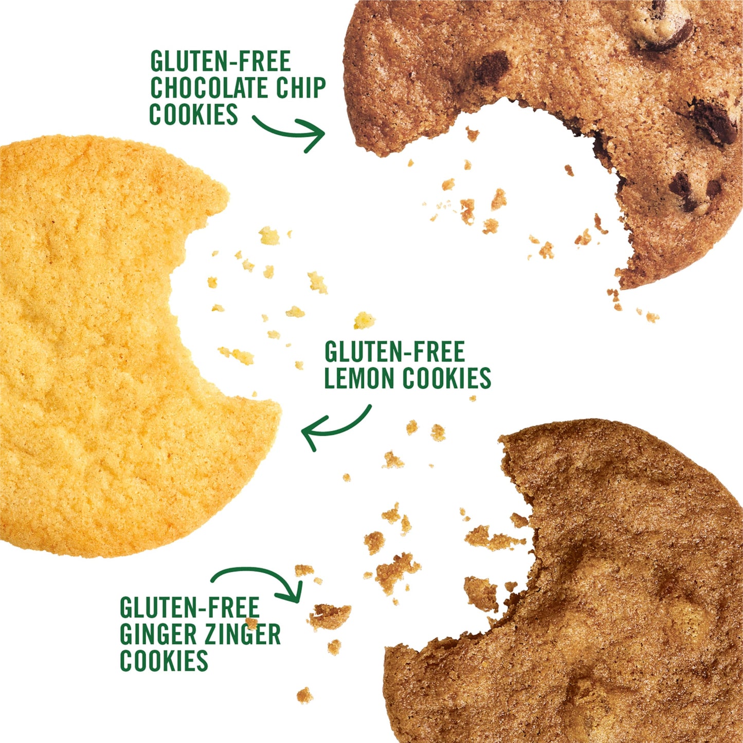 Tate's Bake Shop Gluten Free Cookies Variety Pack, Lemon, Ginger Zinger and Chocolate Chip