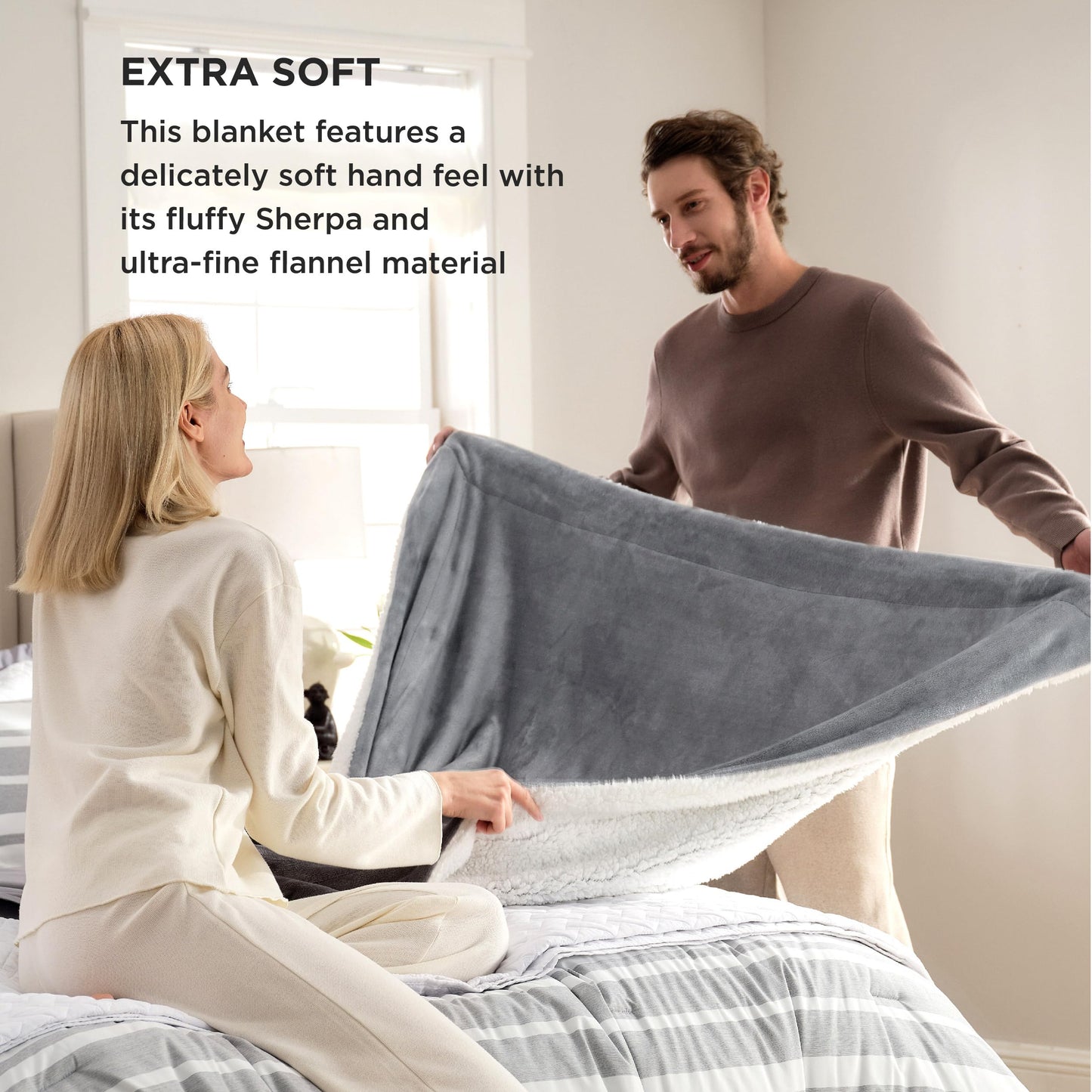 Bedsure Sherpa Fleece Throw Blanket